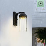 GLOBE Electric 60000023 12W LED Integrated Outdoor Wall Sconce, Matte Black, Clear Glass Shade, Porch Light, Wall | Lumora