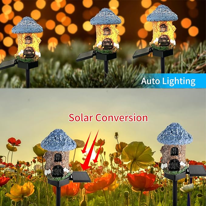 Mushroom Solar Lights Outdoor, Waterproof Fairy Houses Light Mushroom Garden Decor Decorative Solar Powered Garden | Lumora