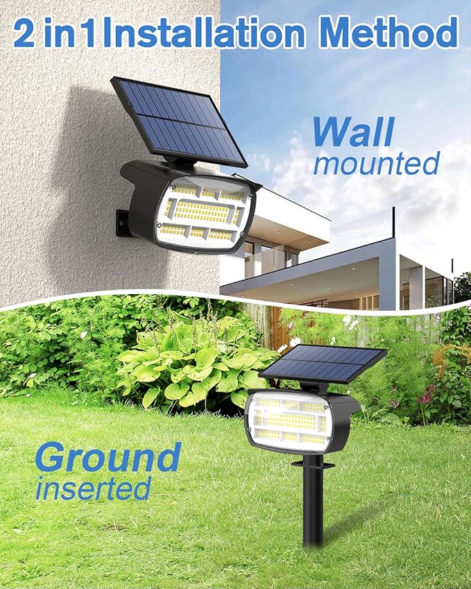 Fabrito Large Solar Spot Lights Outdoor 6 Pack, 1000 Lumens High Brightness, IP65 Waterproof Solar Spotlight with | Lumora