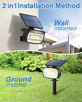 Fabrito Large Solar Spot Lights Outdoor 2 Pack, 1000 Lumens High Brightness, IP65 Waterproof Solar Spotlight with | Lumora