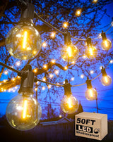 Outdoor String Lights, 50FT Patio Lights Outdoor Waterproof with 27 Shatterproof G40 Globe Bulb(2 Spare) | Lumora