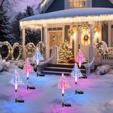 Baquler 2 Pcs Solar Christmas Tree Garden Stake Lights Outdoor Christmas Tree Yard Decorations Multicolor LED Solar | Lumora