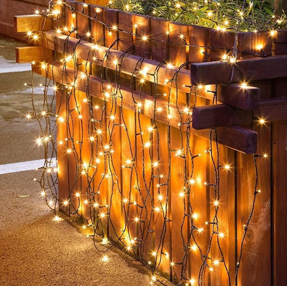 Outdoor String Lights, Fairy Lights 33 FT 100 LED Waterproof Deco for Indoor Outdoor Backyard Tree Party Cafe Patio Home Room Festival Chirstmas (Transparent Wire-Multi Color (Warm White-Black)
