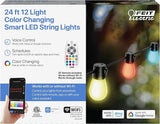 Feit Electric 24ft Smart Outdoor String Lights, 12 Socket Color Changing Works with Alexa/Google Assistant, Heavy | Lumora