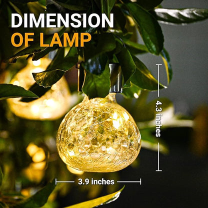 GIGALUMI Hanging Solar Lantern, 4 Pack Outdoor Christmas Decorations, Hanging Solar Lights Outdoor Waterproof, Garden Decor for Lawn, Garden, Yard, Tree Warm White