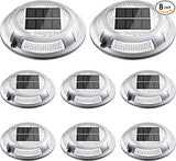 Solar Driveway Lights, 8 Pack Heavy Duty Driveway Lights Solar Powered 2 Color Mode (Cool/Warm White) IP68 | Lumora