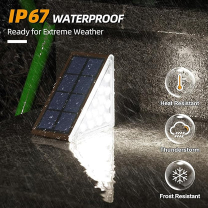 NIORSUN Solar Step Lights for Outside, Solar Stair Lights Outdoor Waterproof IP67 Auto On Off, Cool White, Outdoor Lights for Steps,Stair,Patio,Yard,Porch,Front Door,Sidewalk,Deck Decor,Brown, 8 Pack