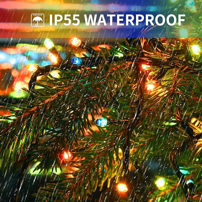 XTF2015 Christmas Outdoor Indoor Lights, 105ft 300 LED End to End Connected 9 Modes Timer Remote Christmas String | Lumora