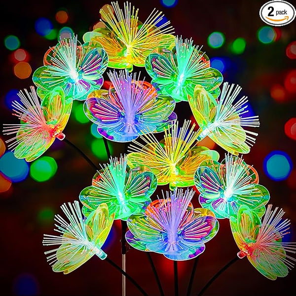 JJGoo 2 Pack Solar Garden Lights, Solar Flower Swaying Light for Outside, New Upgraded Outdoor Waterproof Light for | Lumora