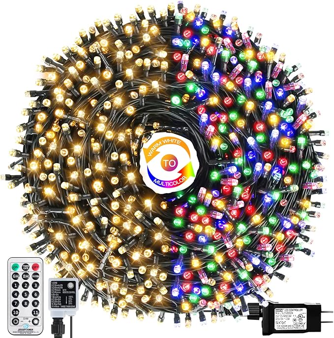 1000 LED 328ft 11 Modes with Timer Remote Christmas String Lights IP55 Outdoor Waterproof UL Certificated Indoor | Lumora