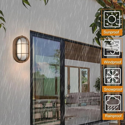 WISBEAM 2 Pack LED Bulkhead Light Bronze, Outdoor LED Wall Light for House, Dimmable, 6W Replace 60W, 450 Lumen 3000K Daylight White 80CRI, Waterproof, ETL Rated
