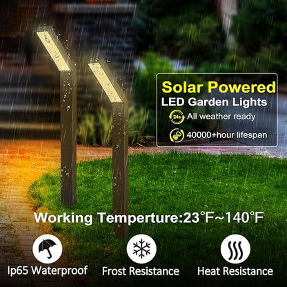Solar Outdoor Pathway Lights - IP65 Waterproof Landscape Lights for Garden Decor, Walkway, Yard, Driveway (4 Pack)