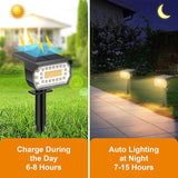 LANSOW Solar Spot Lights Outdoor, [4 Pack/76 LED] 2-in-1 Solar Landscape Spotlights, 3 Modes IP65 Waterproof Dusk | Lumora