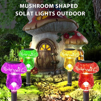 QUQUQ Solar Pathway Lights Solar Lights Outdoor Pathway Powered LED Mushroom Garden for Yard Yard Patio Decor(Warm White)