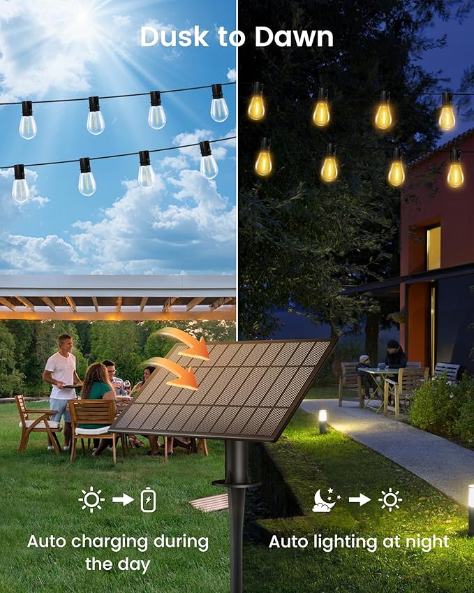 Torkase 100FT LED Outdoor String Lights with 25+2 S14 Shatterproof Bulbs, Commercial Grade Waterproof Patio Lights | Lumora