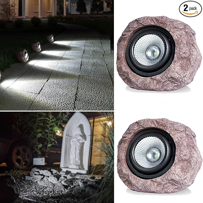 Outdoor Solar rock lights,IP65 Waterproof LED Super Bright spotlights, suitable for house exteriors, stairways | Lumora