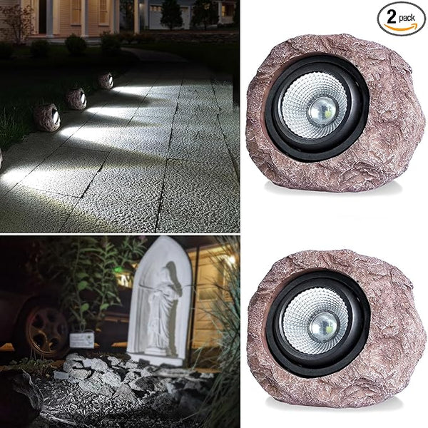 Outdoor Solar rock lights,IP65 Waterproof LED Super Bright spotlights, suitable for house exteriors, stairways | Lumora