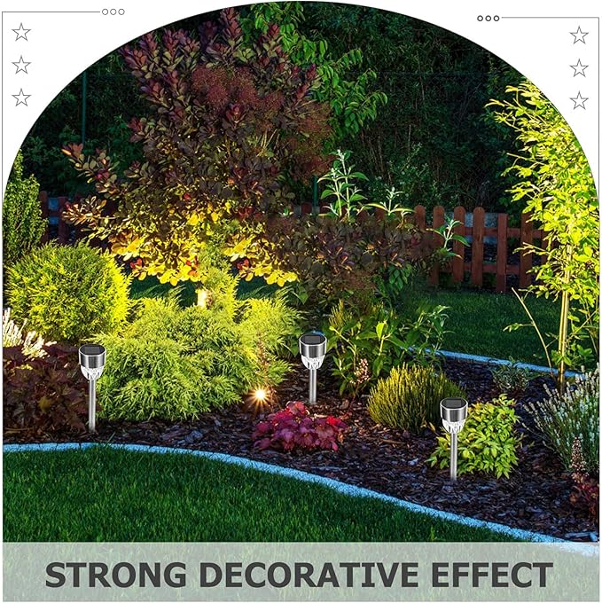 2pcs Stainless Steel Solar Lawn Lights Outdoor Solar Garden Path Lights Waterproof for Yard and Courtyard Decor | Lumora