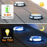 LUTEC 4 Pack Solar Deck Lights Driveway Dock 12 LEDs Light Solar Powered Outdoor Waterproof Road Markers for Step | Lumora