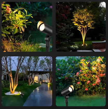 Outdoor Landscape Spotlight 30W Ultra Bright LED Spot Lights Outdoor 120V Waterproof Spot Lighting Warm White Landscape Lights with 5FT Cord with Plug for Flag Pole Tree Yard Garden