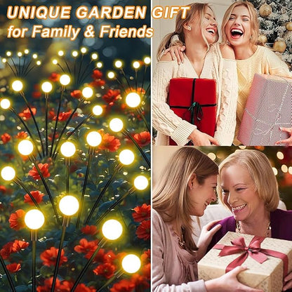 Skeemi Solar Garden Lights – LED Firefly Outdoor Solar Lights, IP65 Waterproof, Swaying “Fireflies” Pathway Lights for Patio Ideal Gift for Women & Grandma (Pack of 12, 96, Heads)