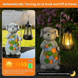 Solar Dog Garden Statue with Lantern – Waterproof Resin Outdoor Decor for Yard, Lawn, Flower Bed, Backyard, Front | Lumora