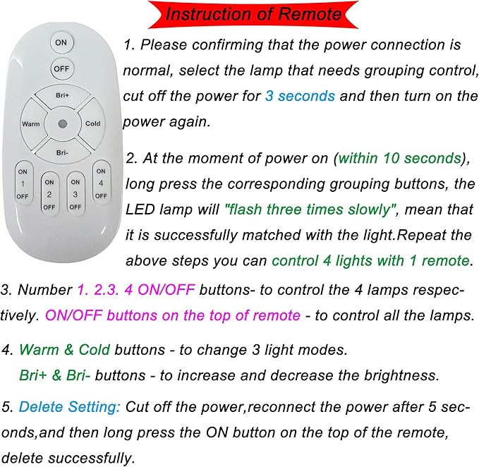 Kiven Smart Timing Remote Control Spotlight Aluminum Clip Light 7W LED Indoor/Outdoor Downlight with Waterproof Switch Plug Cord (9.8ft) Color Change Flooflight-Black