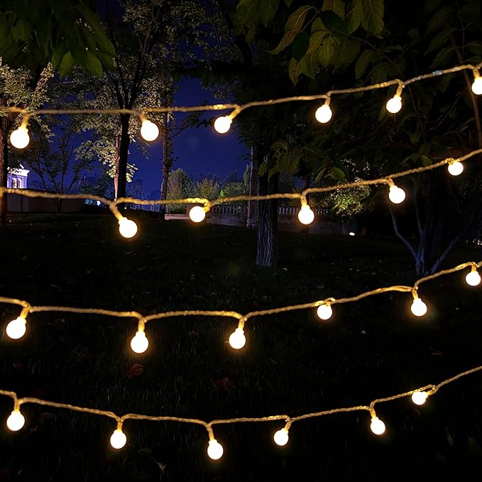 Festival Lights, Battery Powered Fairy Lights 33ft 80LED, Outdoor Waterproof String Lights with Remote, 8 Modes for Indoor, Garden, Patio, Camping, Xmas Decor (Warm Crystal Ball D)