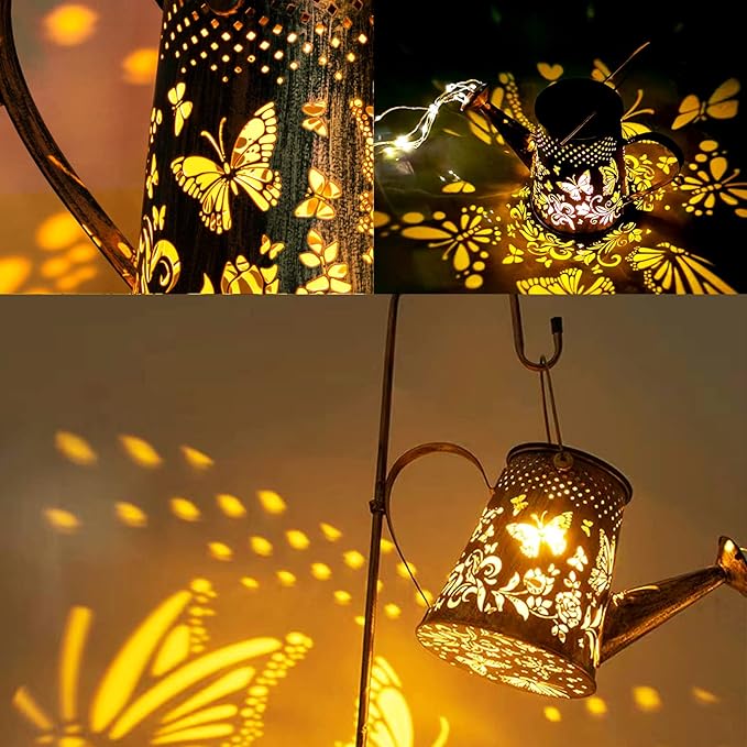 Solar Watering Can with Lights Outdoor,Hanging Solar Lantern,Metal Waterproof Garden Lights Decorations Gift for | Lumora