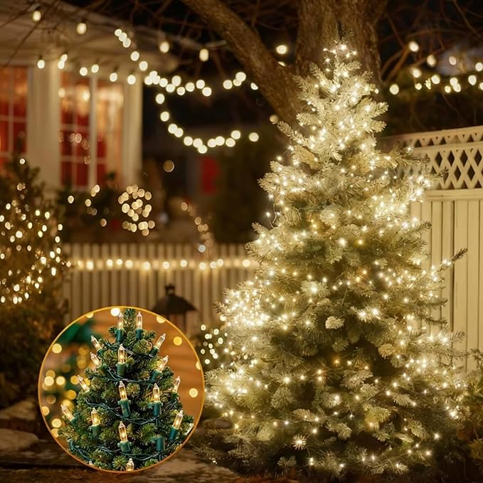 12.5ft Clear Mini Classic Christmas String Lights Indoor Outdoor, IP68 Waterproof Indoor/Outdoor, Commercial Grade | Lumora