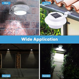 Yescom Solar Gutter Light Outdoor Waterproof 3 LED Deck Fence Lights with Bracket Wall Garden Stair Step Yard White | Lumora