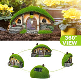 Garden Statue and Fairy House with Solar Lights – Resin Outdoor Figurine Lights, Cottage Yard Decor for Porch & Lawn | Lumora