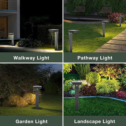 Solar Pathway Lights Outdoor, 20in LED Landscape Path Light with Dusk to Dawn Photocell Motion Sensor, Waterproof Solar Driveway Light, Aluminum Solar Powered Garden Lights for Walkway