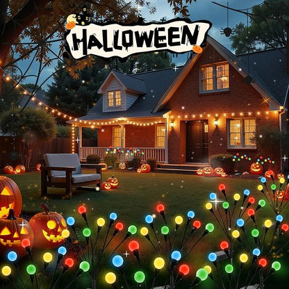 ALSO GO Solar Garden Lights, Solar Firefly Lights Outdoor 8 Pack 64 LEDs, Color Changing Swaying Light for Yard Patio Pathway Holiday Decoration, Iron Wire & Heavy Bulb Base, Gardening Gifts