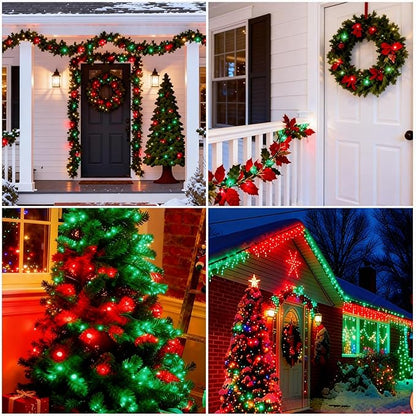 LED Valentines Day Lights (Red & Green - Steady, 25FT), Mini LED Christmas String Lights, Waterproof Fairy Lights for Outdoor Indoor Holiday Party Patios Wedding Halloween Xmas Decor
