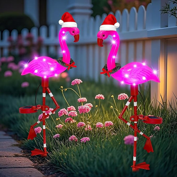 Solar Garden Lights Flamingo Decorations Outdoor Waterproof,2 Packs Solar Flamingo Light Garden Decor,Pink Flamingo | Lumora