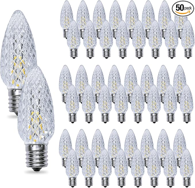C9 Christmas Light Bulbs 50 Pack, Shatterproof Replacement LED Bulb, 2700K Warm White Fairy Lights for Indoor and | Lumora