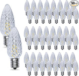 C9 Christmas Light Bulbs 50 Pack, Shatterproof Replacement LED Bulb, 2700K Warm White Fairy Lights for Indoor and | Lumora
