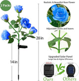 10 LED 7-Color Changing Solar Rose Flower Lights Garden Decorations Outdoor Waterproof Decorative Stake Lights for | Lumora