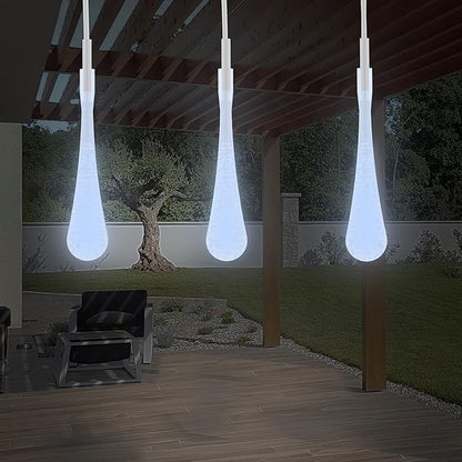 Pure Garden Outdoor String Lights 2-Pack - 20.5FT Solar Lights with 30 LED Bulbs and 8 Light Modes for Patio, Backyard, and Events (Cool White)