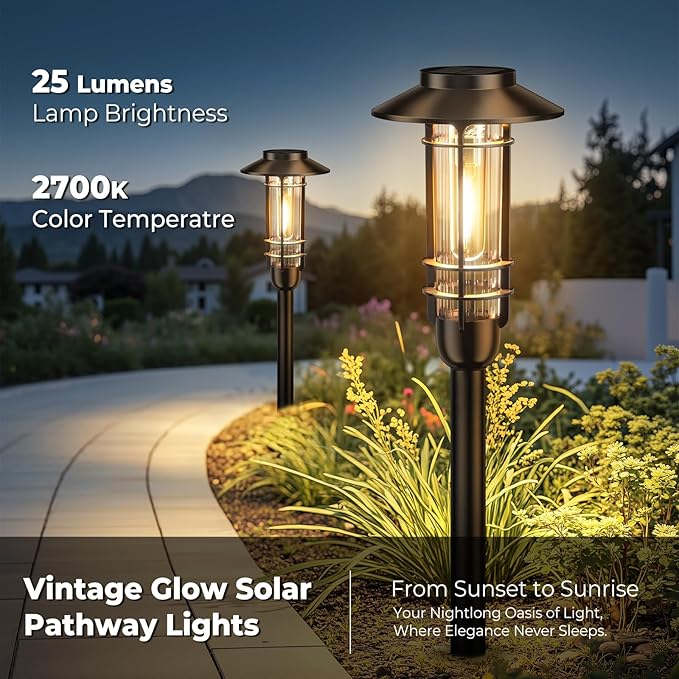 6 Pack Solar Pathway Lights Outdoor, Upgraded Bright Solar Powered Garden Light Outside, Waterproof Outdoor | Lumora