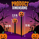 (12) Halloween Solar LED Pumpkin Stake Lights, 13in Easy Install Plastic Solar-Powered Yard Stakes Spooky | Lumora