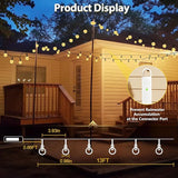 SeaShine Rechargeable Battery Operated String Lights - 13ft 20LEDs Crystal Globe String Lights, IP65 Waterproof | Lumora