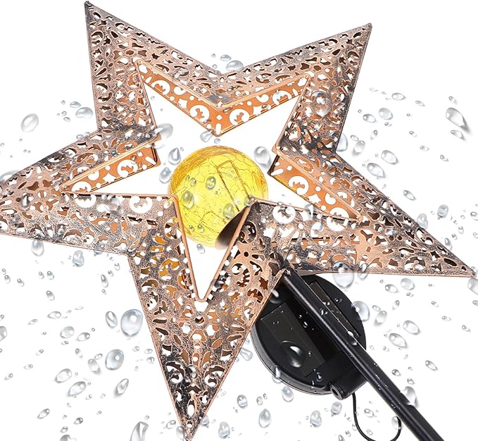 Solar Lawn Light Outdoor Star Hollow Ground Lamp Garden Solar Path Light Yard Landscape Lighting for Patio Lawn