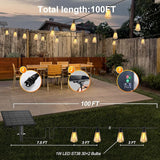 100FT Solar String Lights Outdoor Waterproof with Remote Control Solar Patio Lights 30+2 shatterproof LED ST38 | Lumora