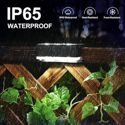SOLPEX Solar Fence Lights, 6 LEDs Solar Lights Outdoor Waterproof Solar Powered for Deck, Stair, Front Porch, Balcony, Walkway, Garden, Yard, Patio, Pool Decor, IP65 Waterproof (4 Pack, Cold White)