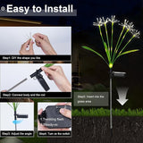 Solar Garden Lights Outdoor: Waterproof 2-Pack DIY Decorative Firework Lights with 2 Modes for Yard Patio Pathway | Lumora