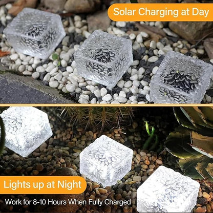 Solar Lights, Brick Lights, Outdoor Waterproof, Recessed, for Garden, Sidewalk, Path, Yard Decoration, Landscape Lighting, 2 Pack (White Light (2.95 inches))