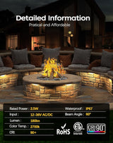 10 Pack 7 Inch Landscape Lighting, 2.5W Hardscape Step Lights 12V-36V AC/DC, Low Voltage Outdoor Step Lights | Lumora