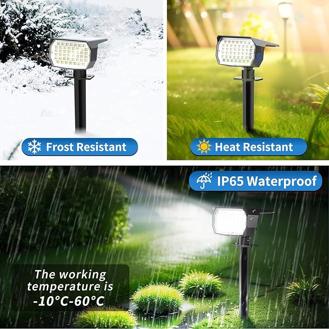 Solar Spot Lights Outdoor 6 Pack, [46 LED/3 Modes] Solar Landscape Spotlights Waterproof, 2-in-1 Auto On/Off Solar | Lumora